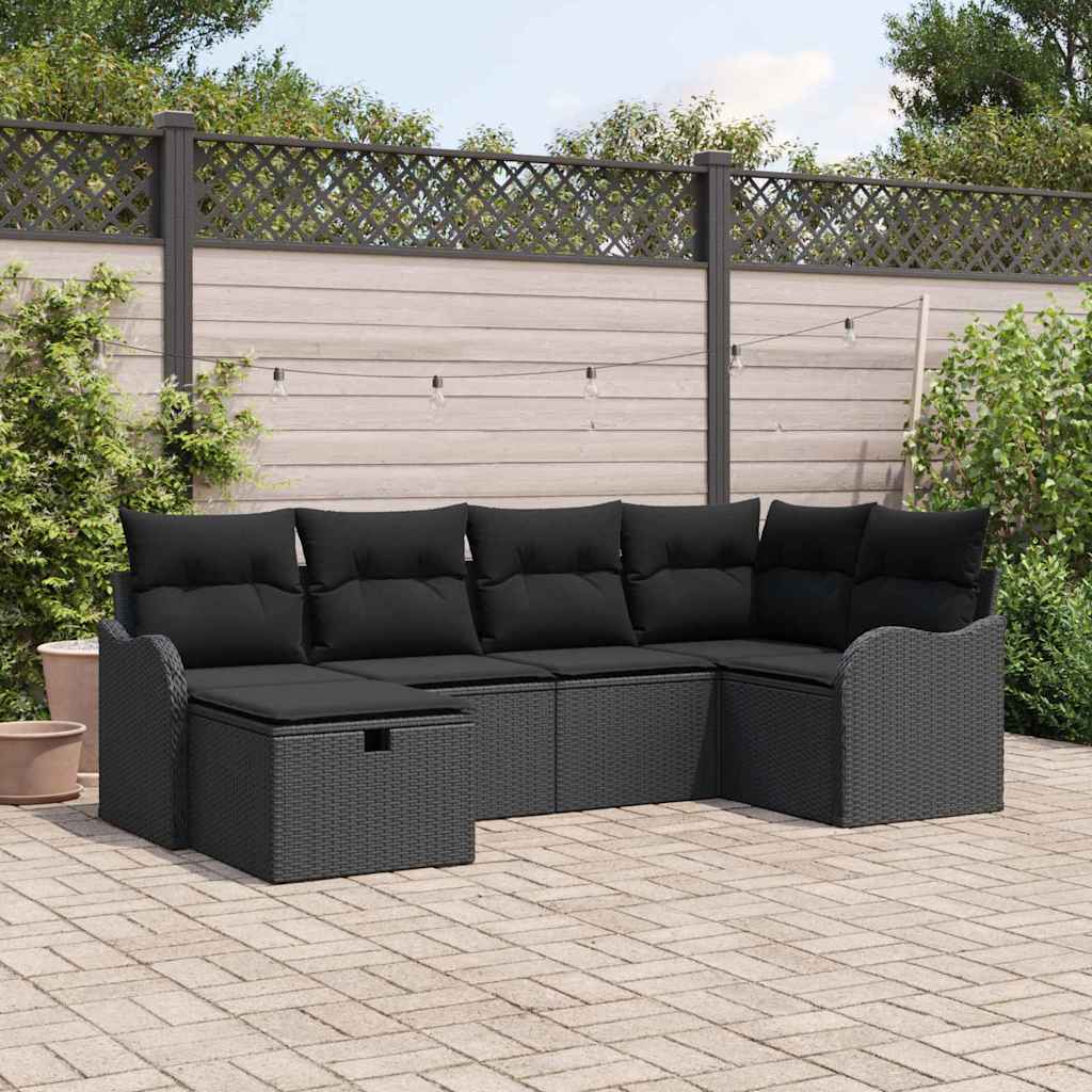 Gartensofa-set 6 stk. Poly Rattan