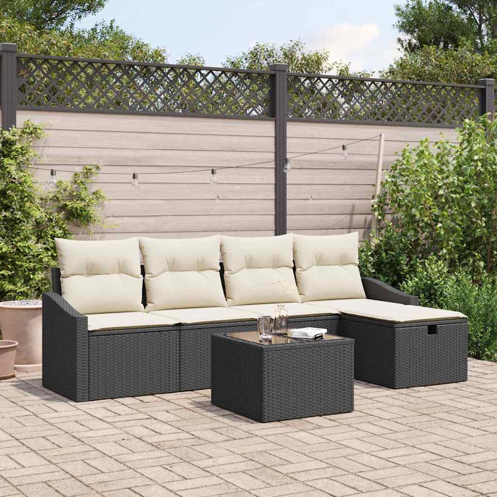 Sofa Set 5 stk. Poly-Rattan