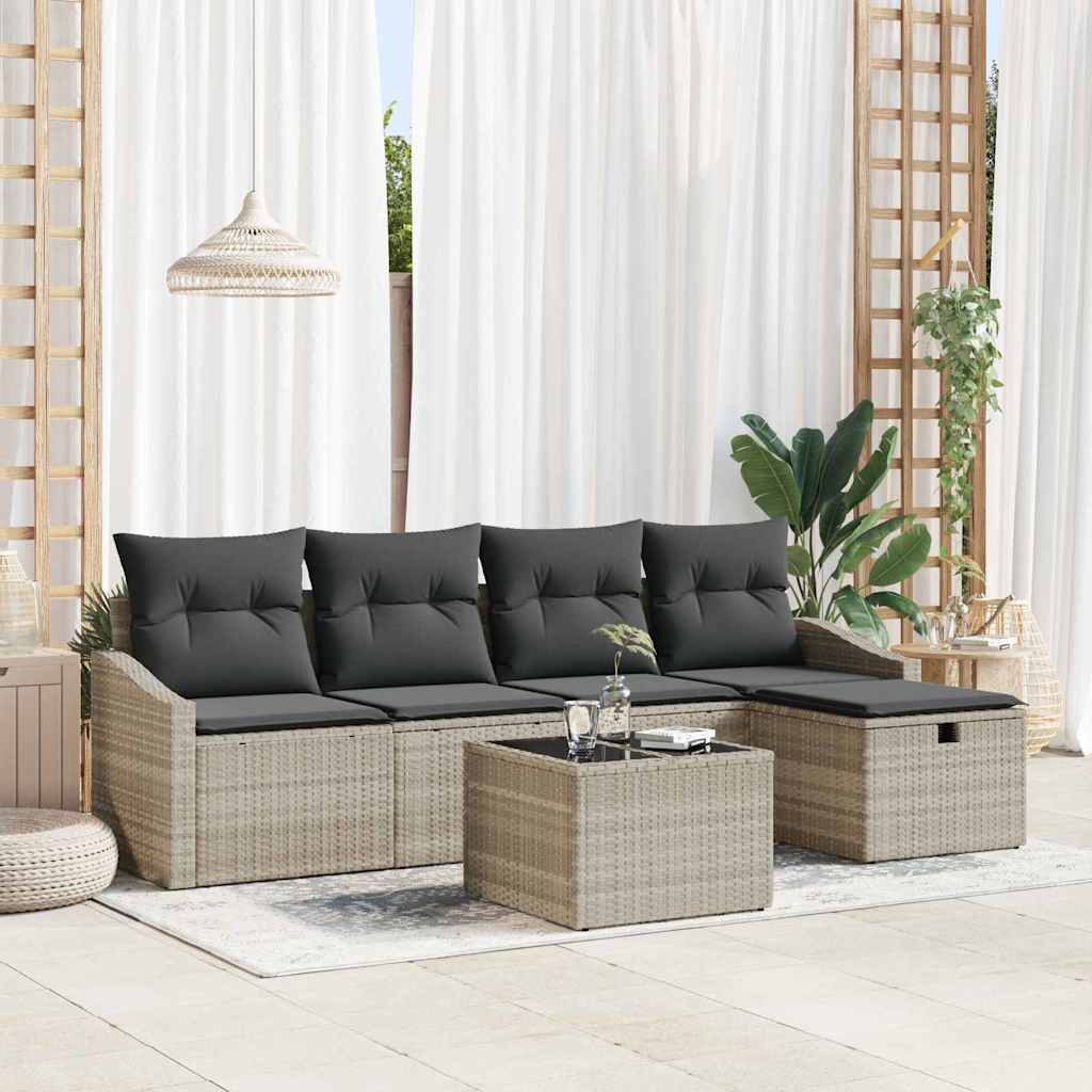 Sofa Set 6 stk. Poly-Rattan