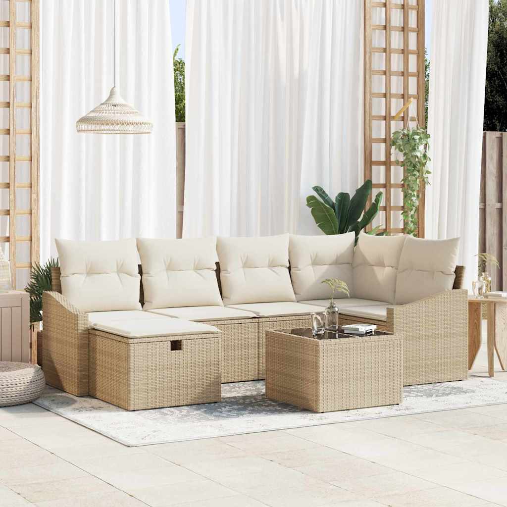Sofa Set 6 stk. Poly-Rattan