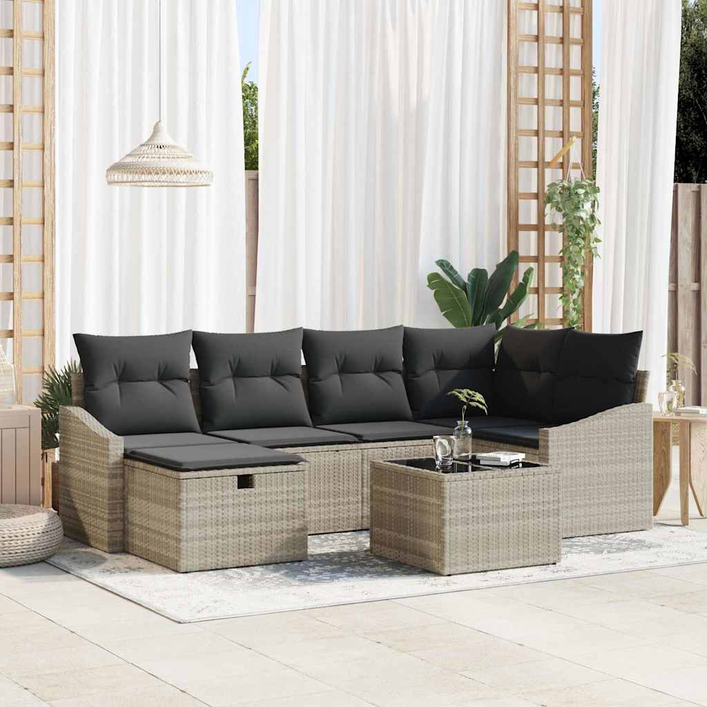 Sofa Set 6 stk. Poly-Rattan