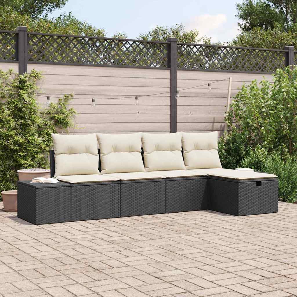Sofa Set 5 stk. Poly-Rattan