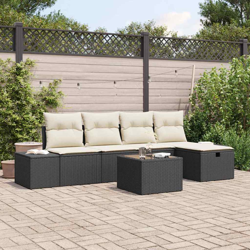 Sofa Set 6 stk. Poly-Rattan