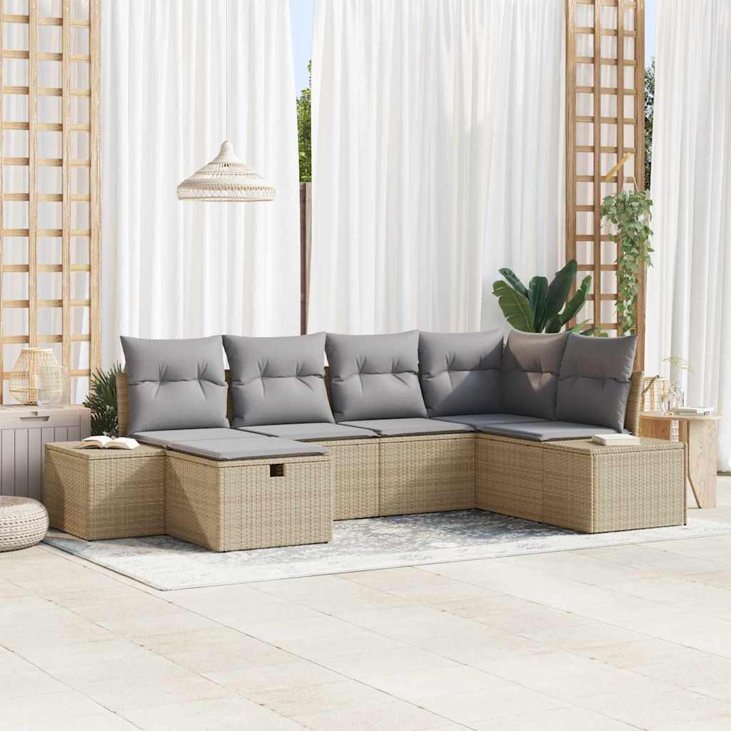 Sofa Set 6 stk. Poly-Rattan