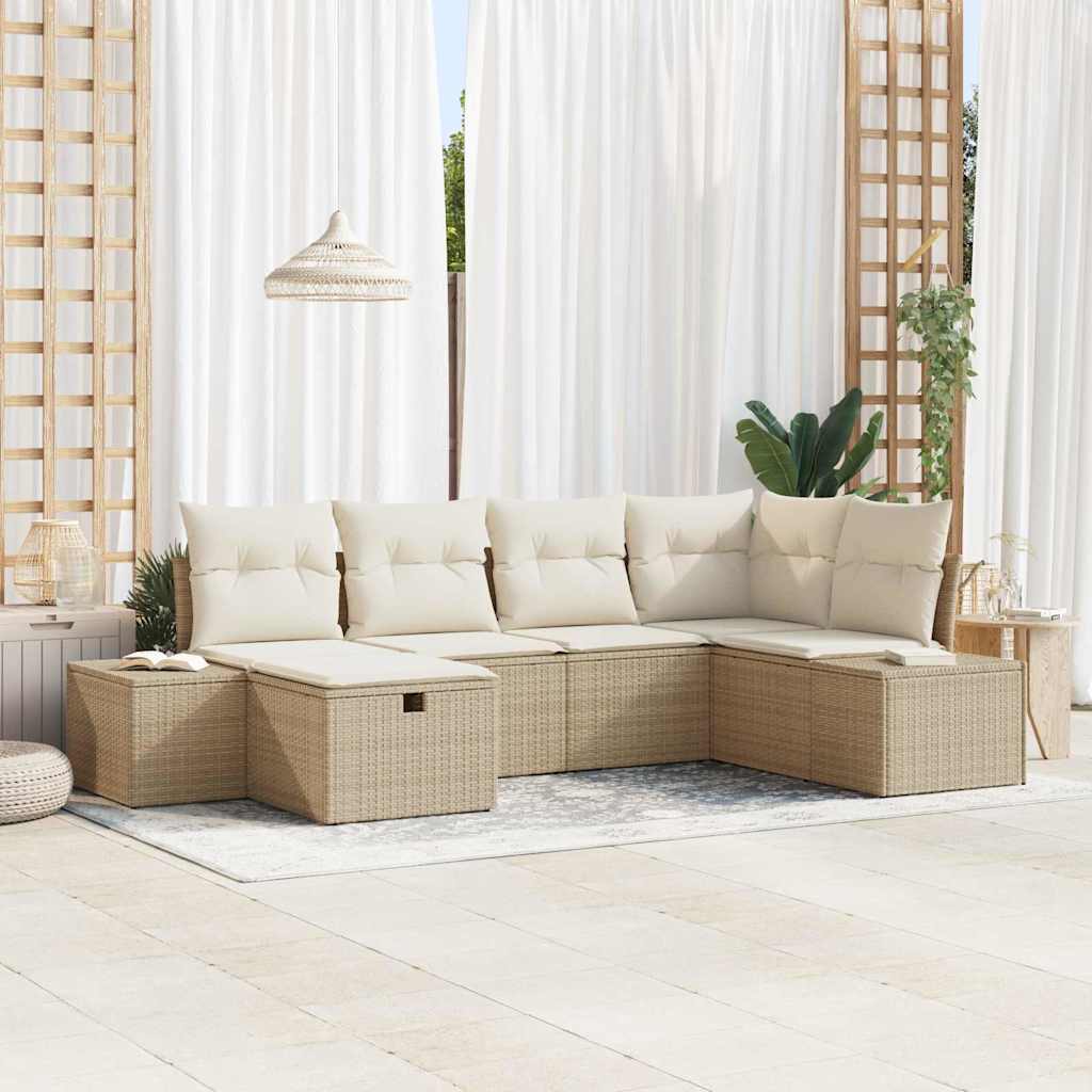 Sofa Set 6 stk. Poly-Rattan