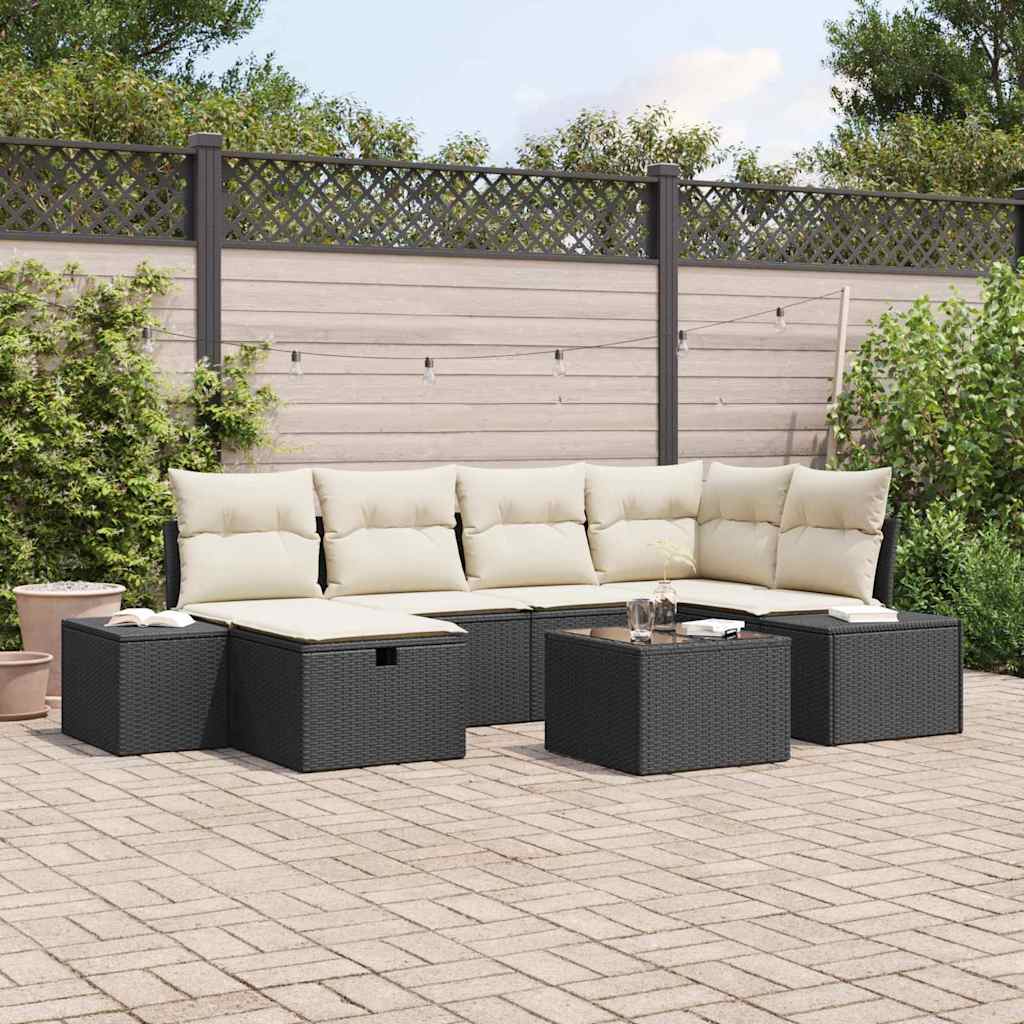 Sofa Set 7 stk. Poly-Rattan