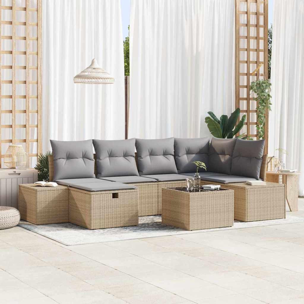 Sofa Set 6 stk. Poly-Rattan