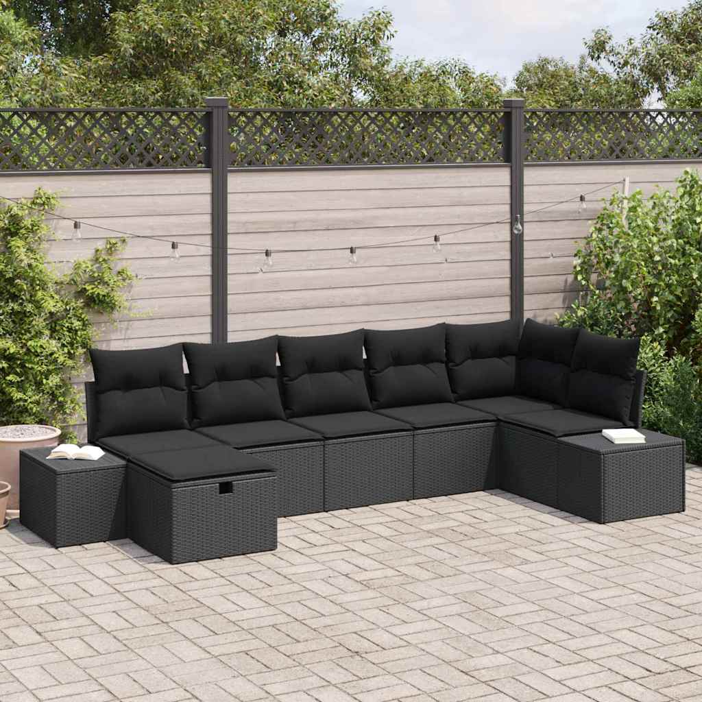 Sofa Set 7 stk. Poly-Rattan