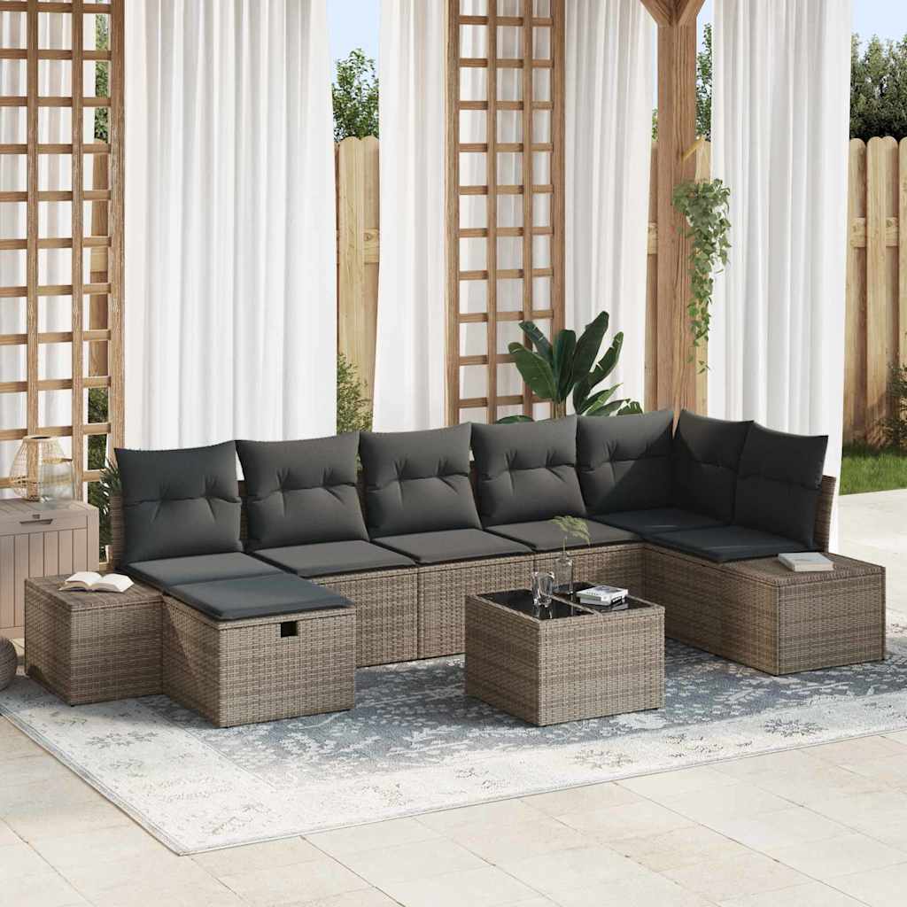 Sofa Set 7 stk. Poly-Rattan