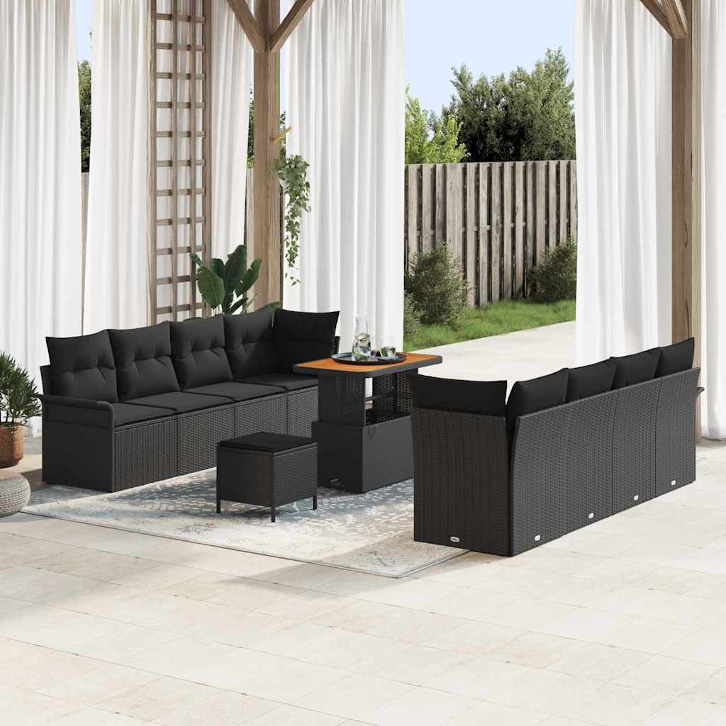 Garten-Sofa-Set Schwarz