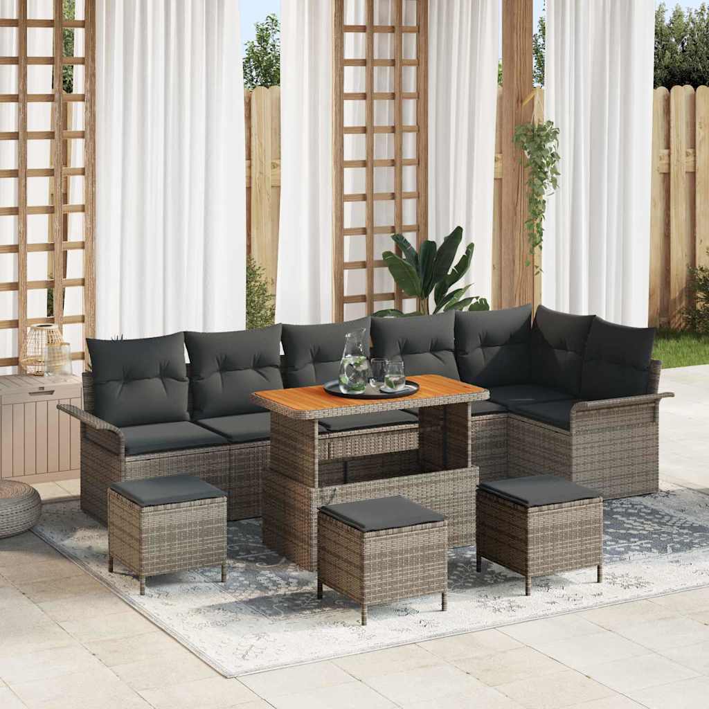 Garten-Sofa-Set 10 stk. 9-Sitzanzahl Grau