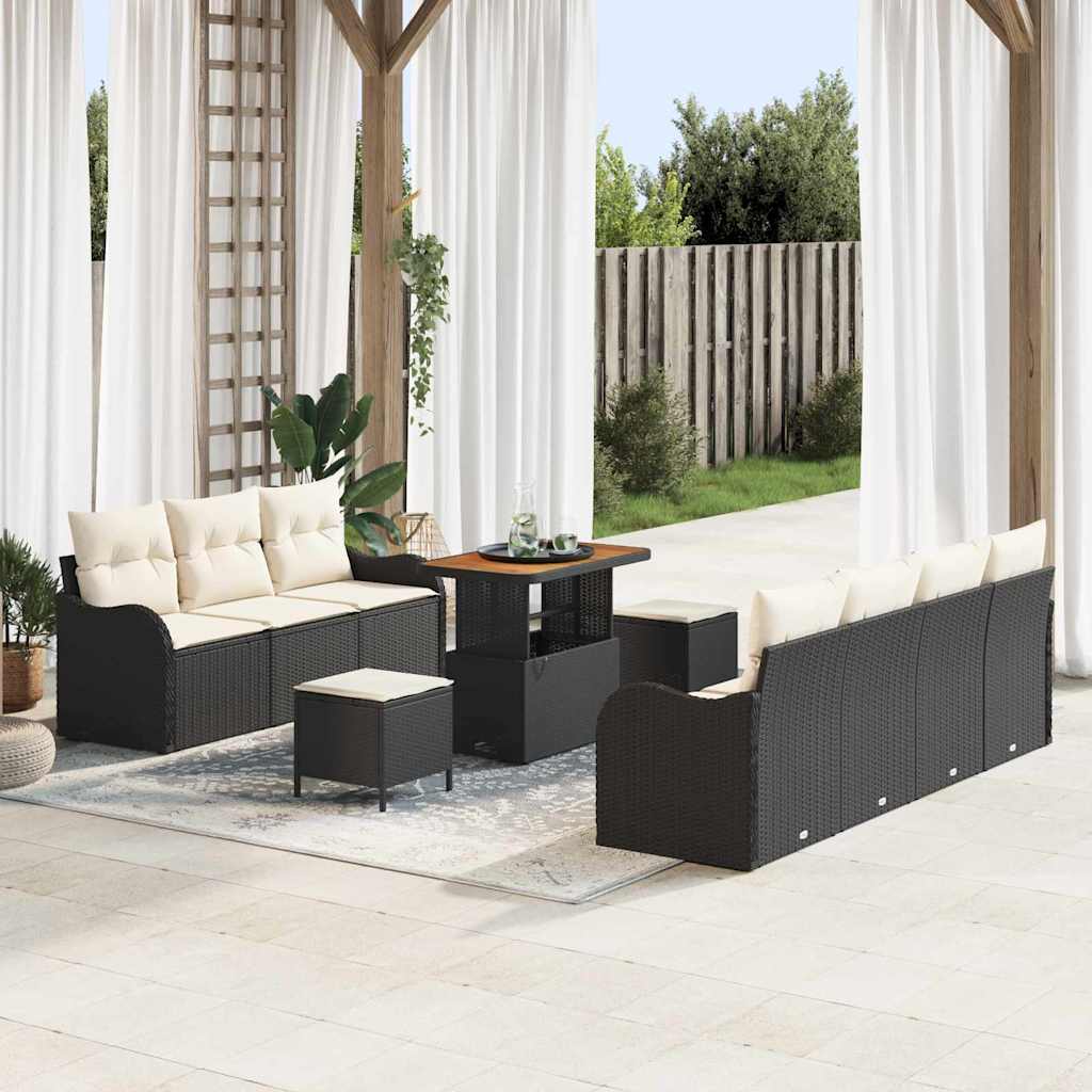 Garten-Sofa-Set 10 Stk. 9-Sitzanzahl Schwarz