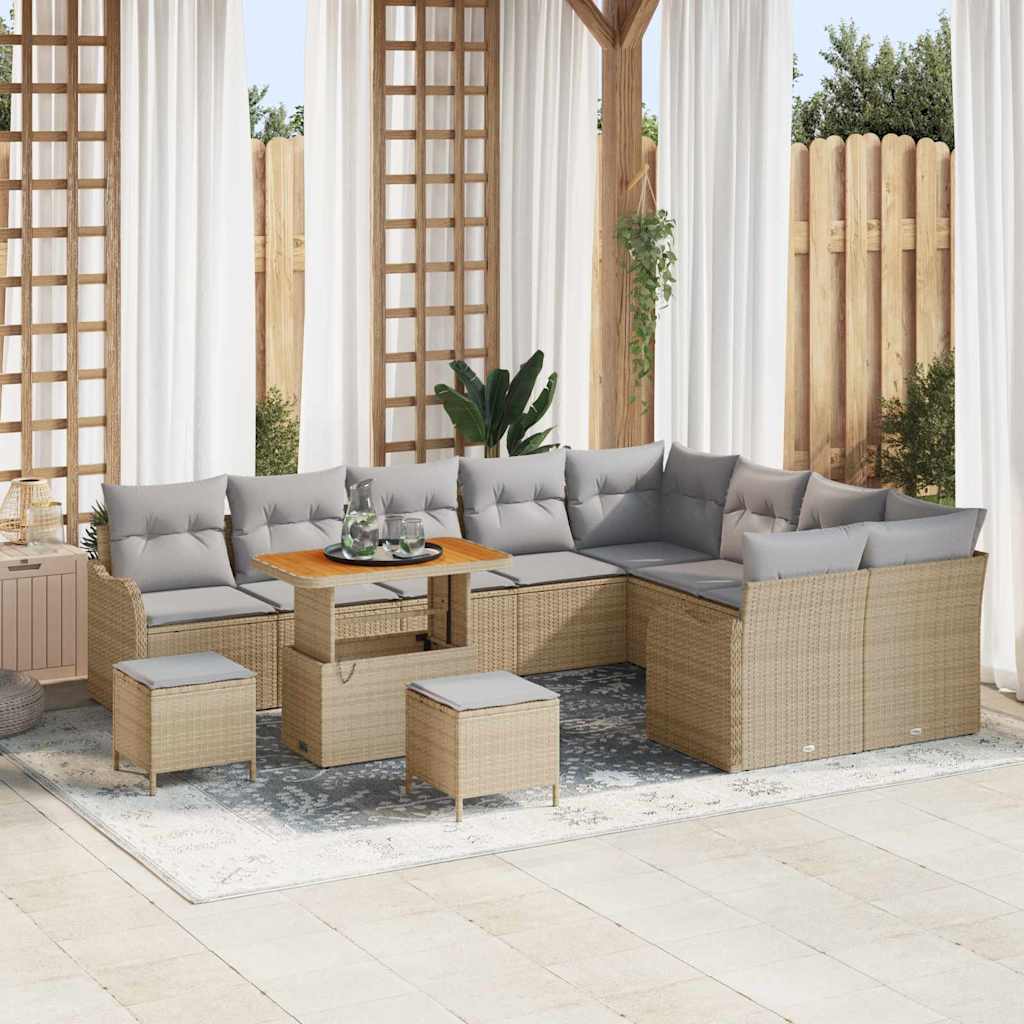 Garten-Sofa-Set 12 Stk. 11-Sitzanzahl Beige