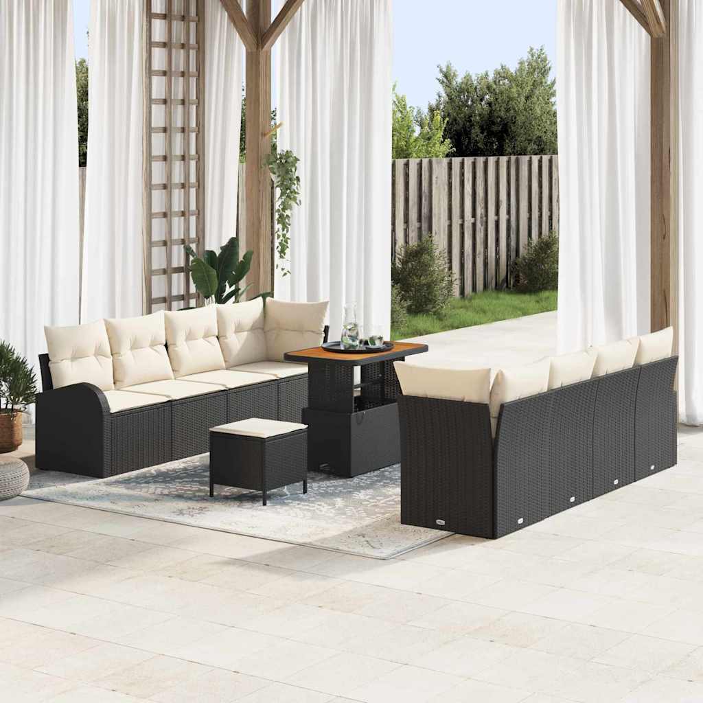Garten-Sofa-Set 11 Stk. 10-Sitzanzahl Schwarz