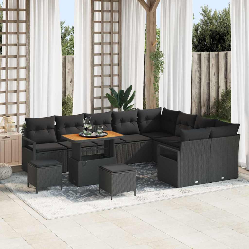 Garten-Sofa-Set 12 Stk. 11-Sitzanzahl Schwarz