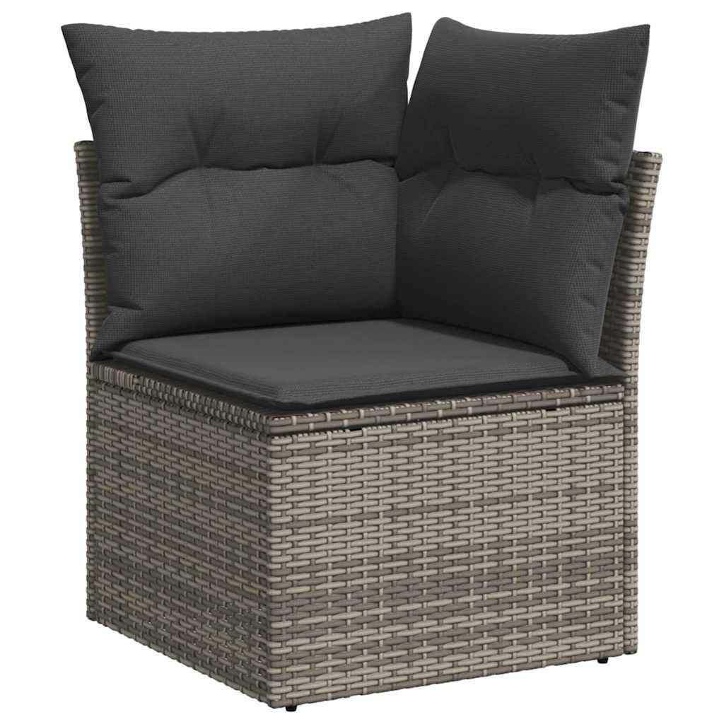 Gartensofa-set 9 stk. 8-Sitzanzahl Grau Poly Rattan