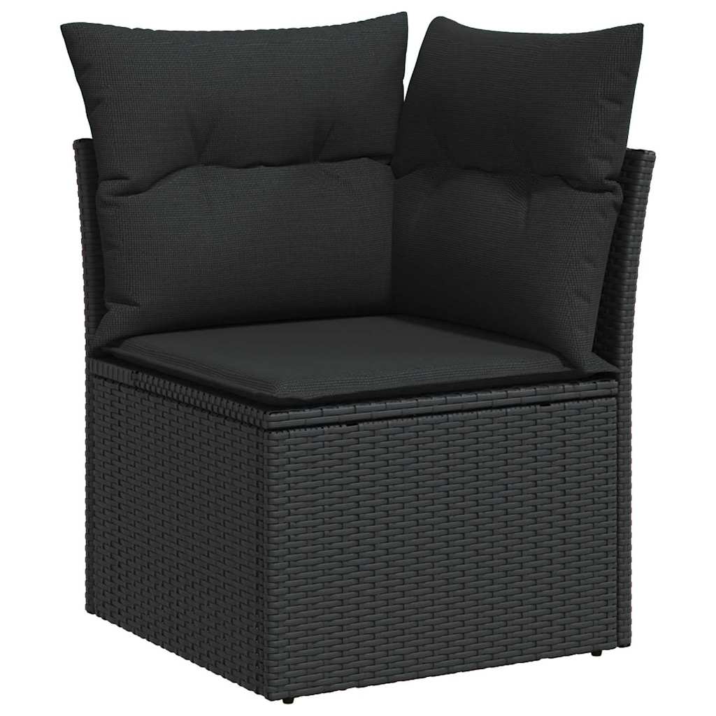 Gartensofa-set 9 stk. 7-Sitzanzahl Schwarz Poly Rattan