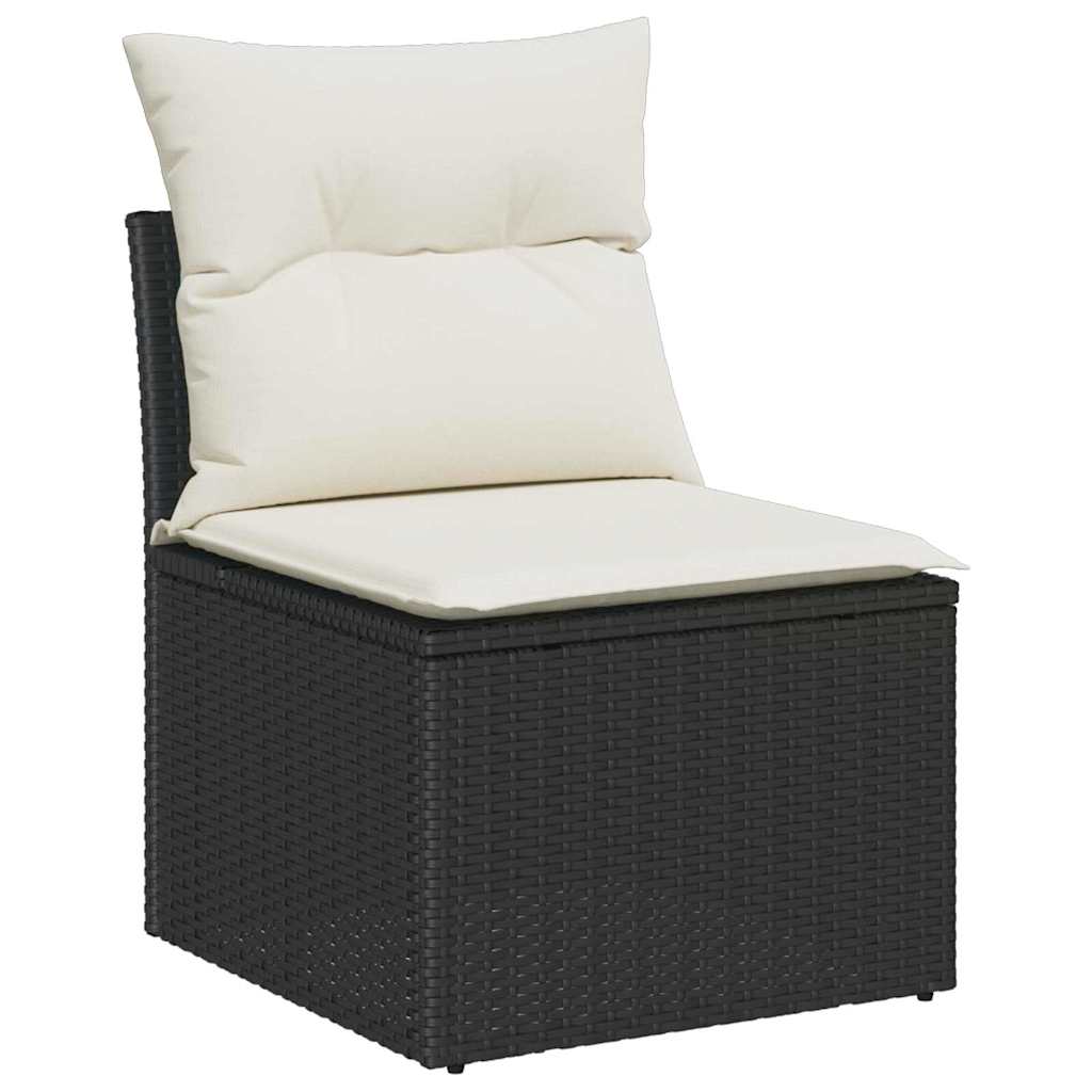 Gartensofa-set 12 Stk. 7-Sitzanzahl Schwarz Poly Rattan