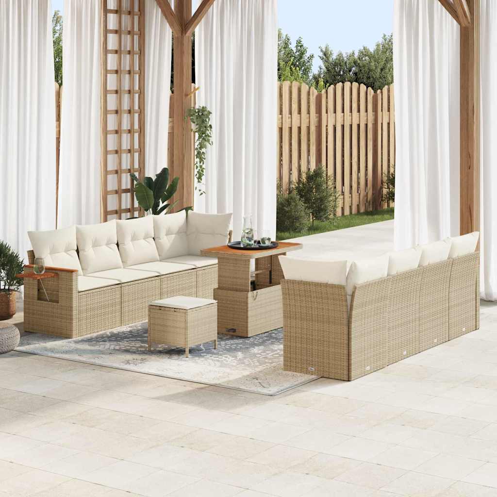Gartensofa-set 12 Stk. 10-Sitzanzahl Beige und Creme