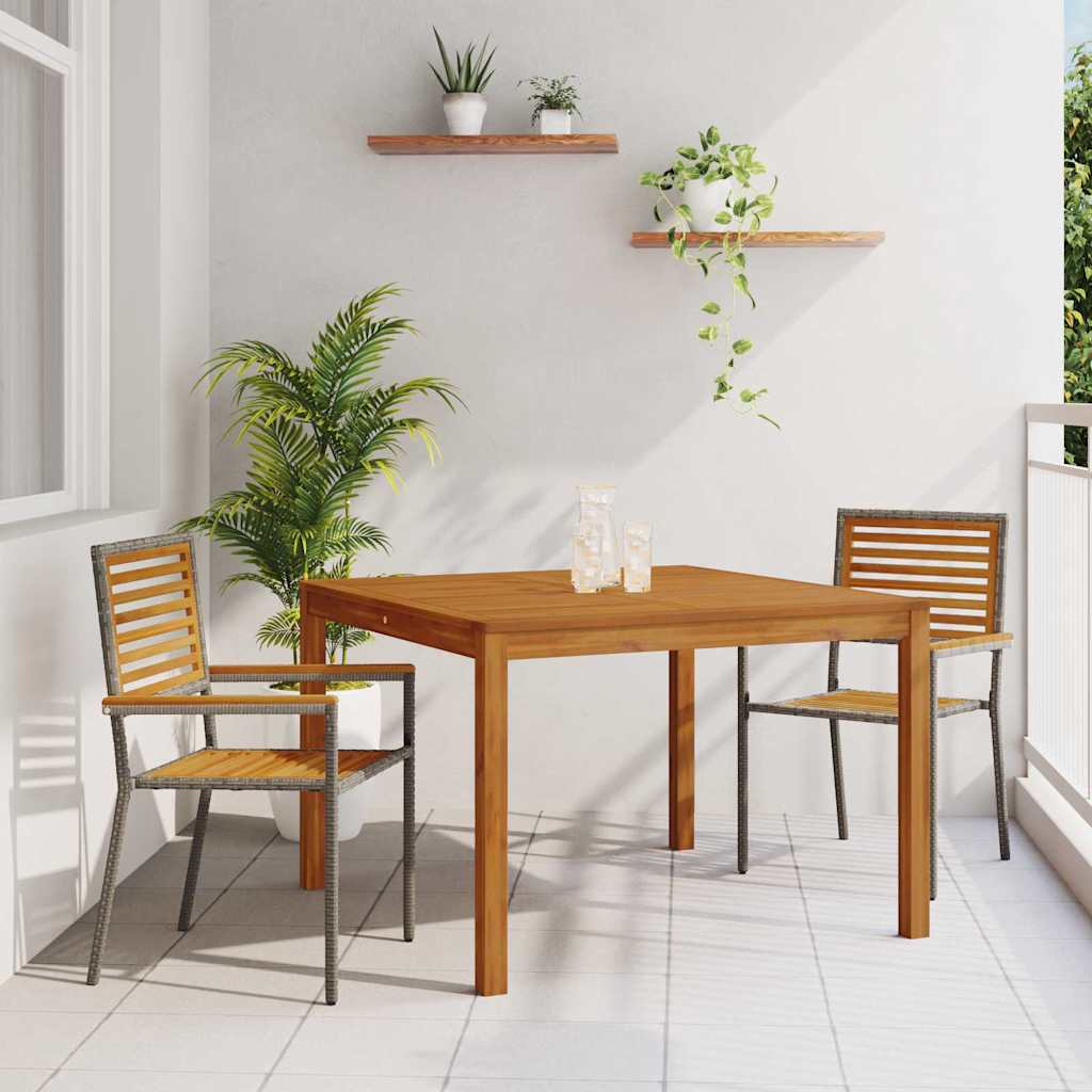 Garten Essgruppe 3 stk. Grau Massivholz Akazie