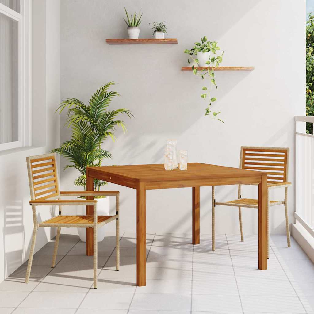 Garten Essgruppe 3 stk. Beige Massivholz Akazie