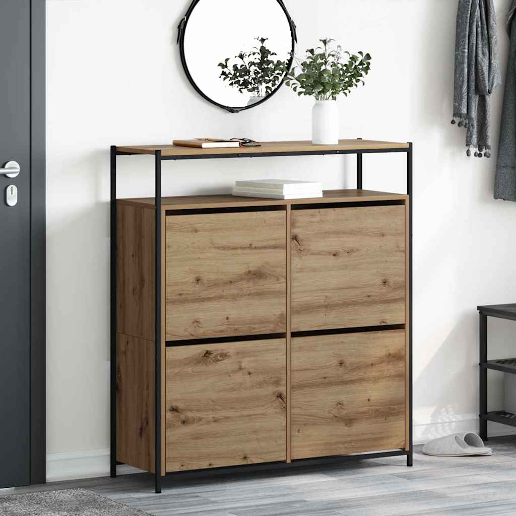 Schuhschrank 100 x 34 x 112 cm Holzwerkstoff Artisan-Eiche