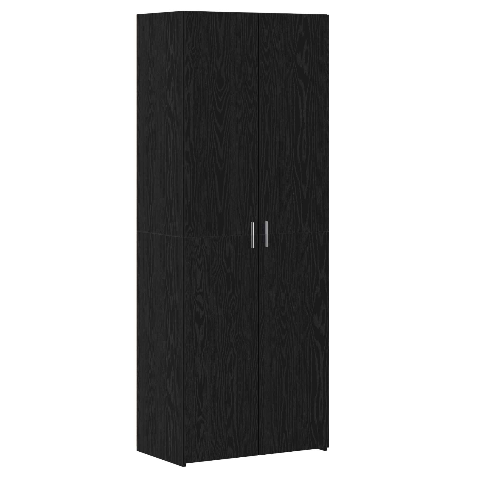 Highboard Schwarz Eichen-Optik 70 x 42,5 x 185 cm