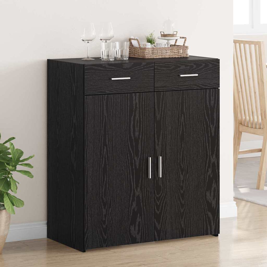 Aufbewahrungsschrank Schwarz Eichen-Optik 80 x 42,5 x 93 cm