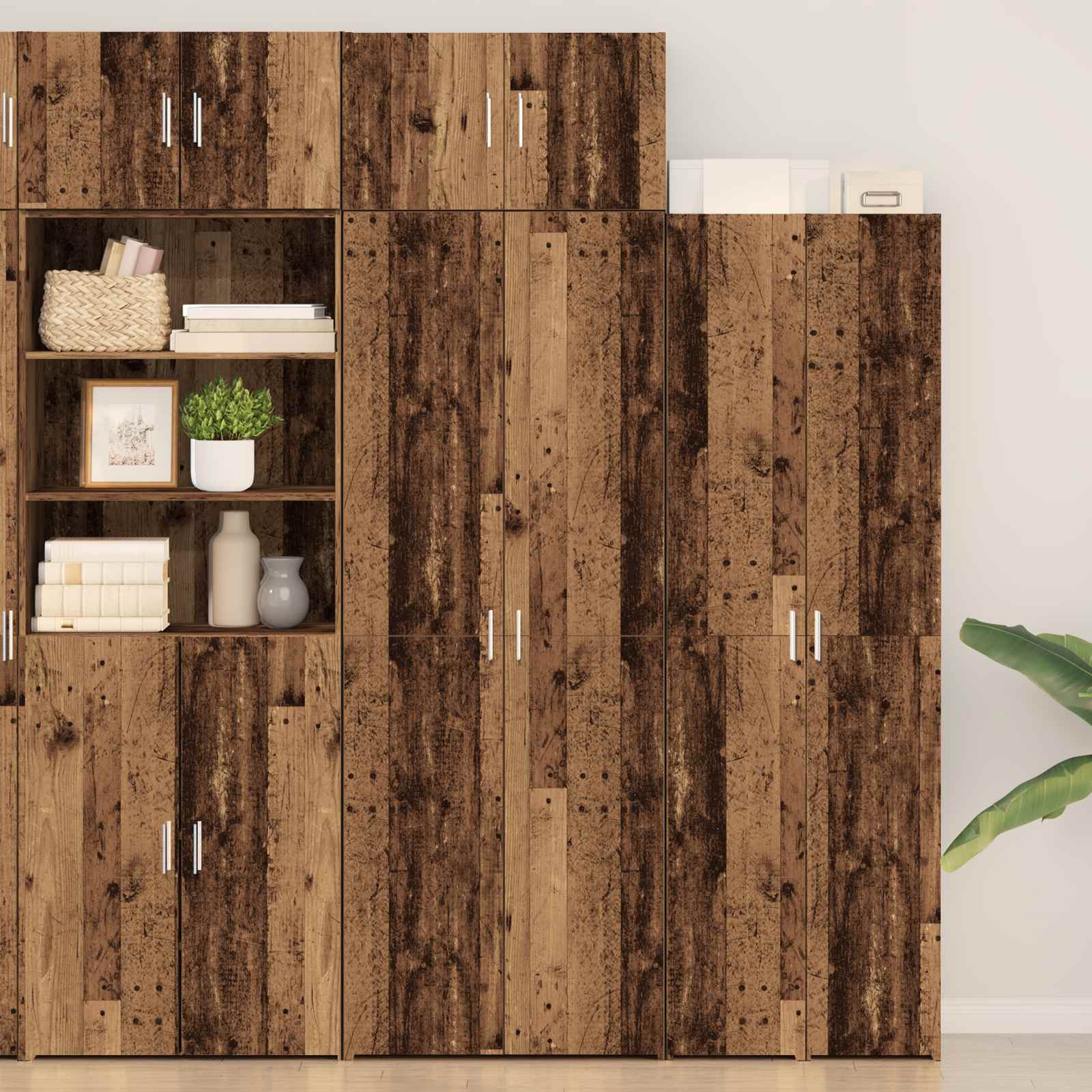 Aufbewahrungsschrank 2 stk. Altholz 70 x 42,5 x 185 cm