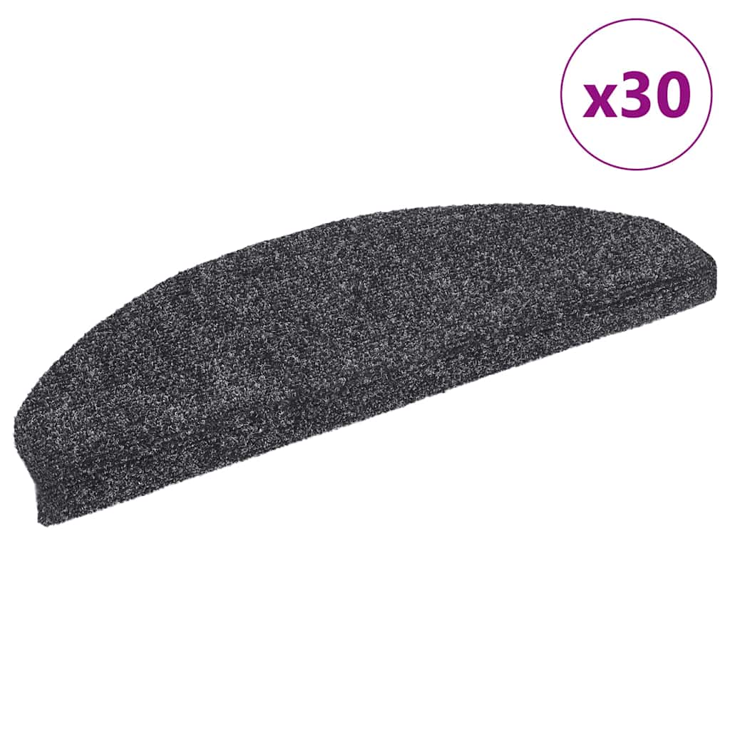 Stufenmatten Selbstklebend 30 Stk. 65x21x4 cm Dunkelgrau Halbrund Groß