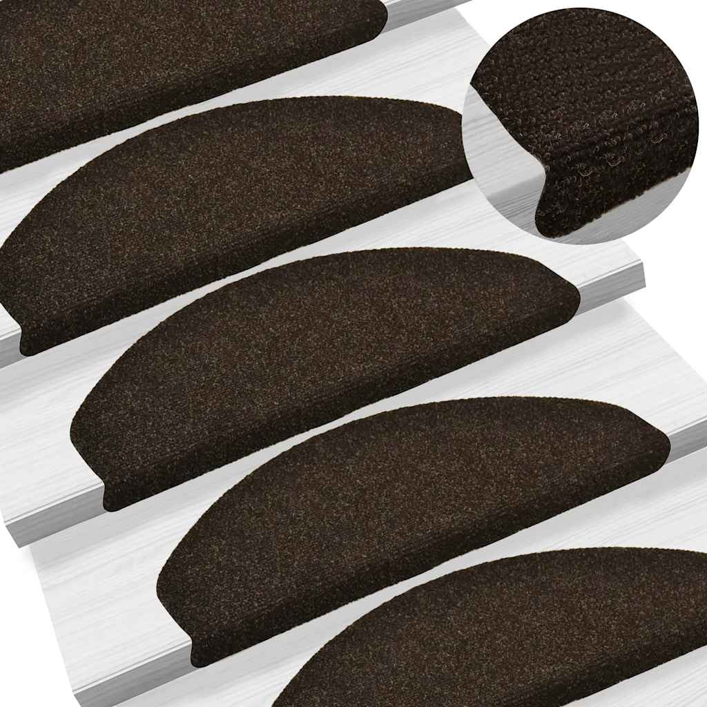 Stufenmatten Selbstklebend 30 Stk. 65x21x4 cm Dunkelbraun Halbrund Groß
