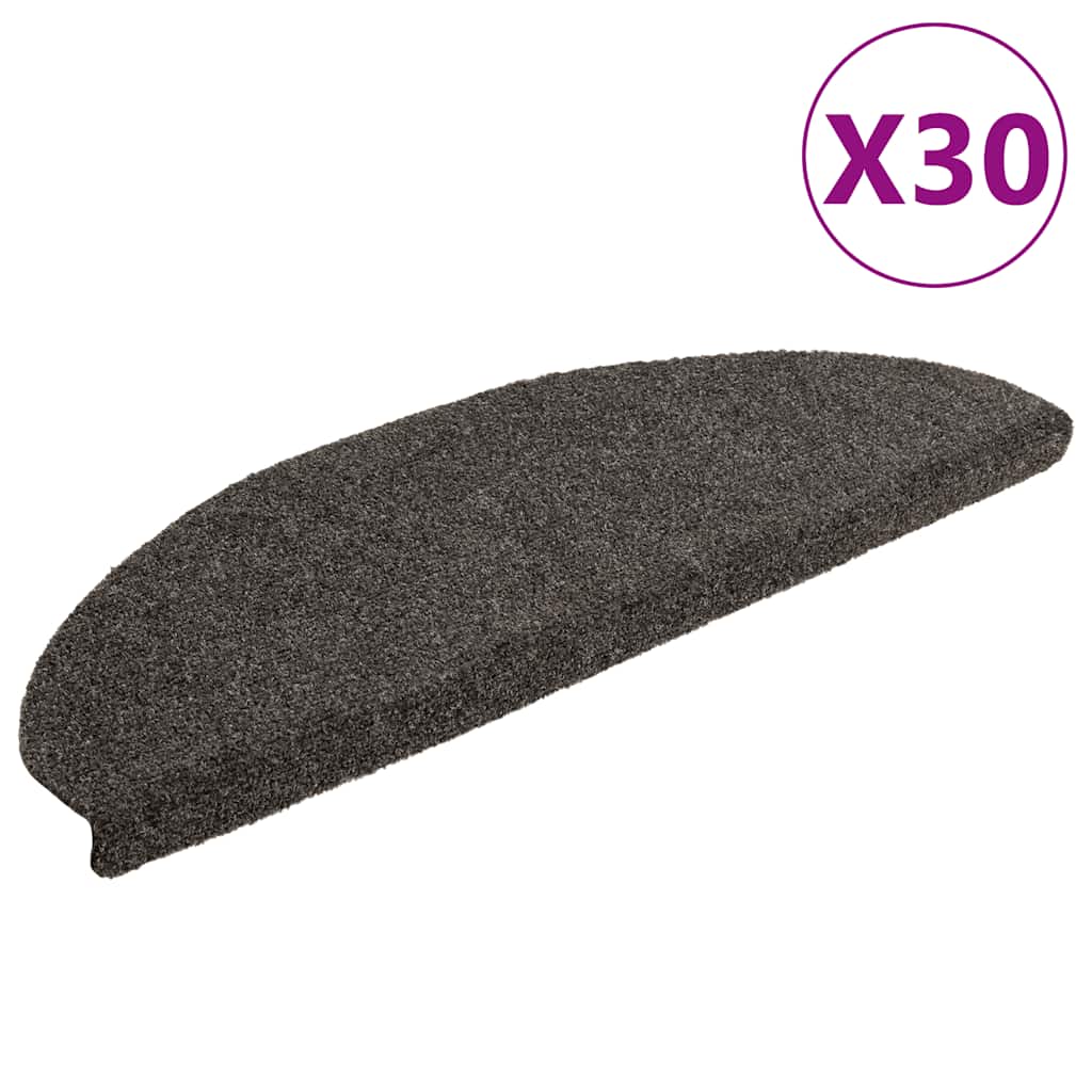 Stufenmatten Selbstklebend 30 Stk. 65x21x4 cm Anthrazit Halbrund Groß