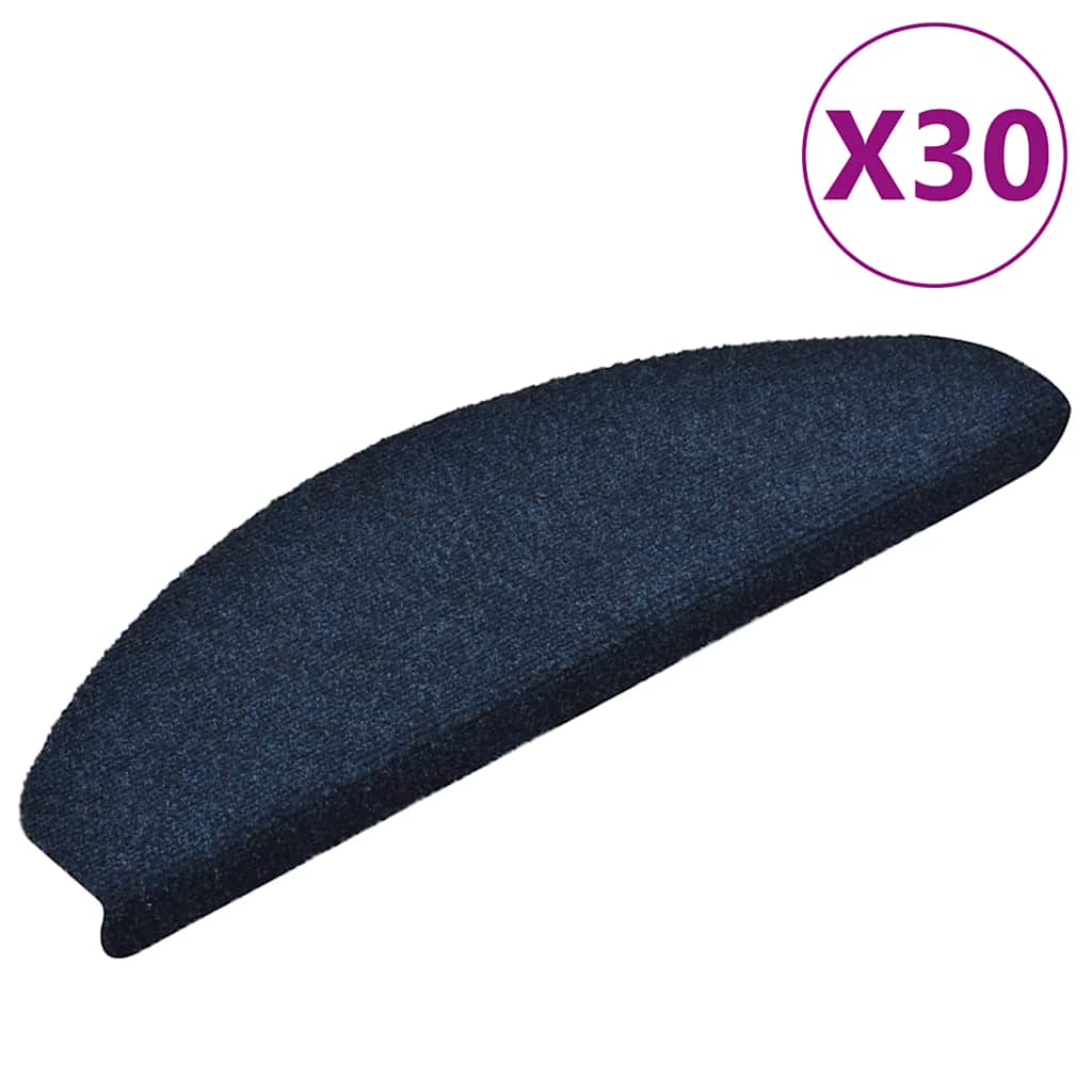 Stufenmatten Selbstklebend 30 Stk. 65x21x4 cm Marineblau Halbrund Groß