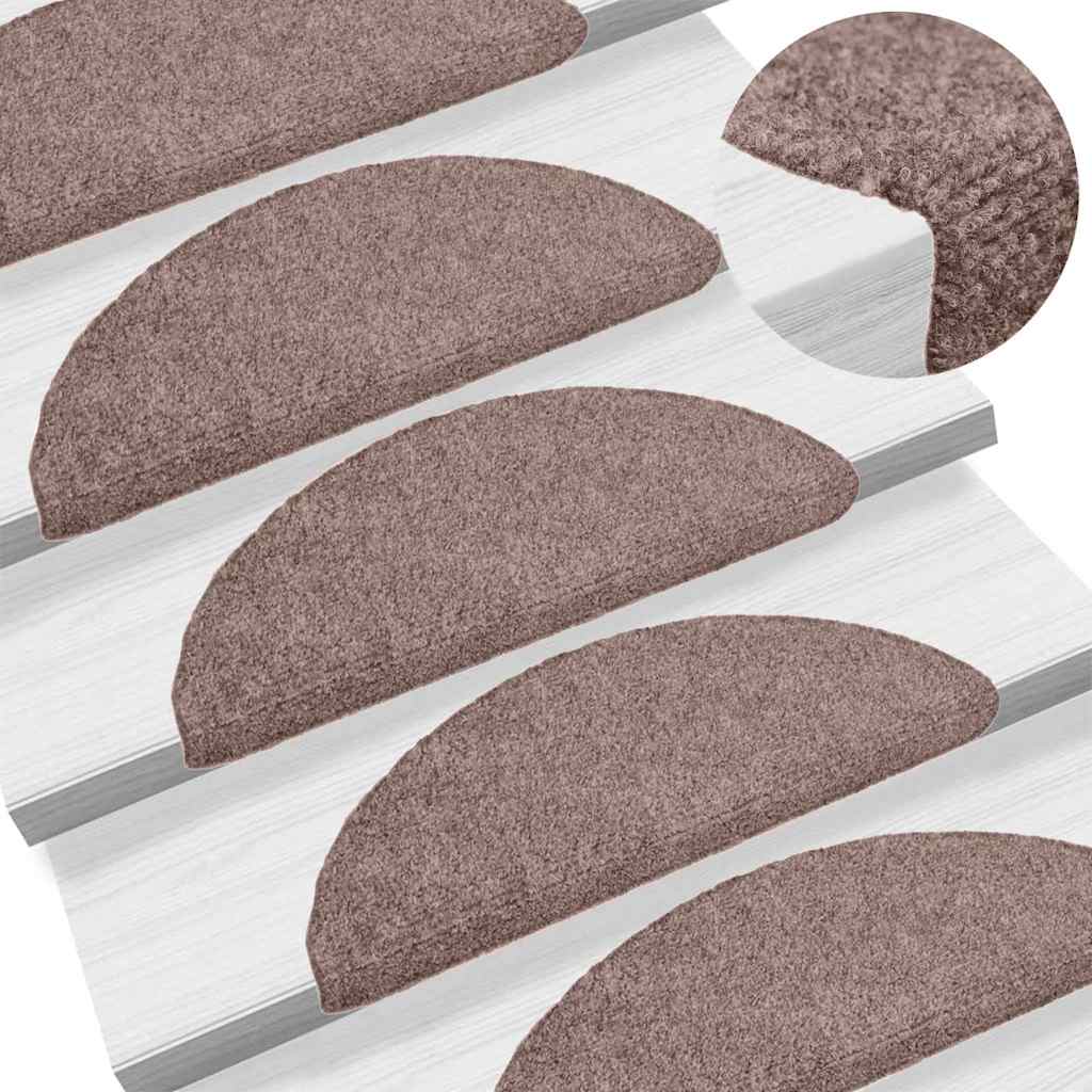 Stufenmatten Selbstklebend 20 Stk. 56x17x3 cm Hellbraun Halbrund