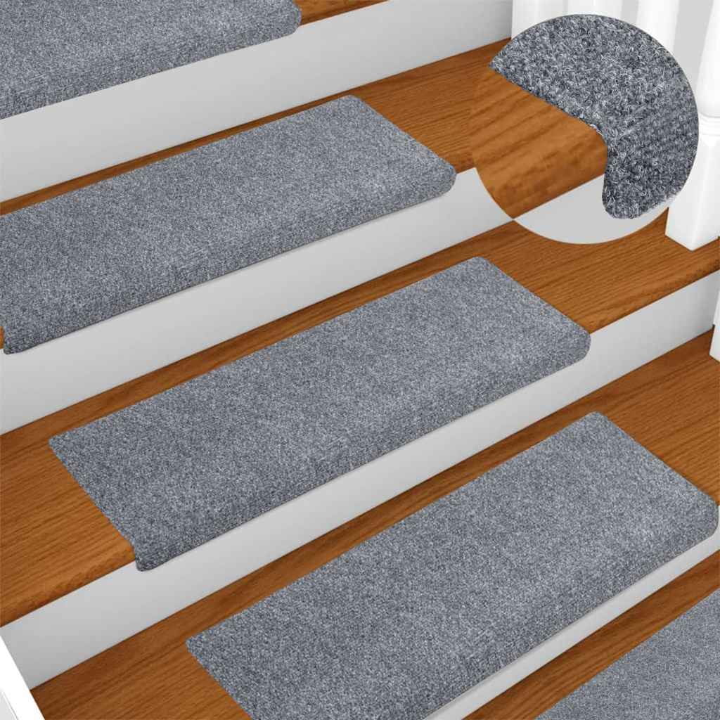 Stufenmatten Selbstklebend 30 Stk. 65x21x4 cm Hellgrau Rechteckiger Rand