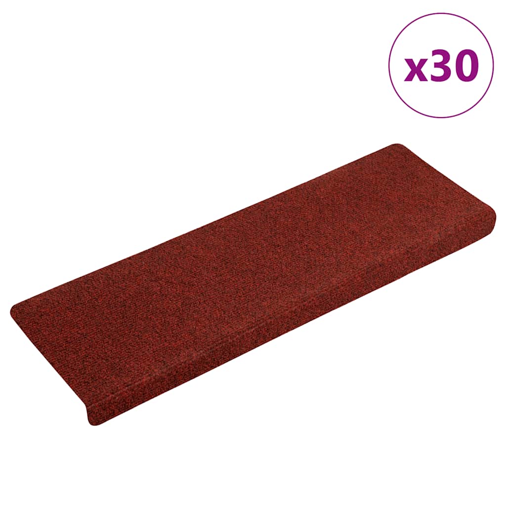 Stufenmatten Selbstklebend 30 Stk. 65x21x4 cm Bordeauxrot Rechteckiger Rand