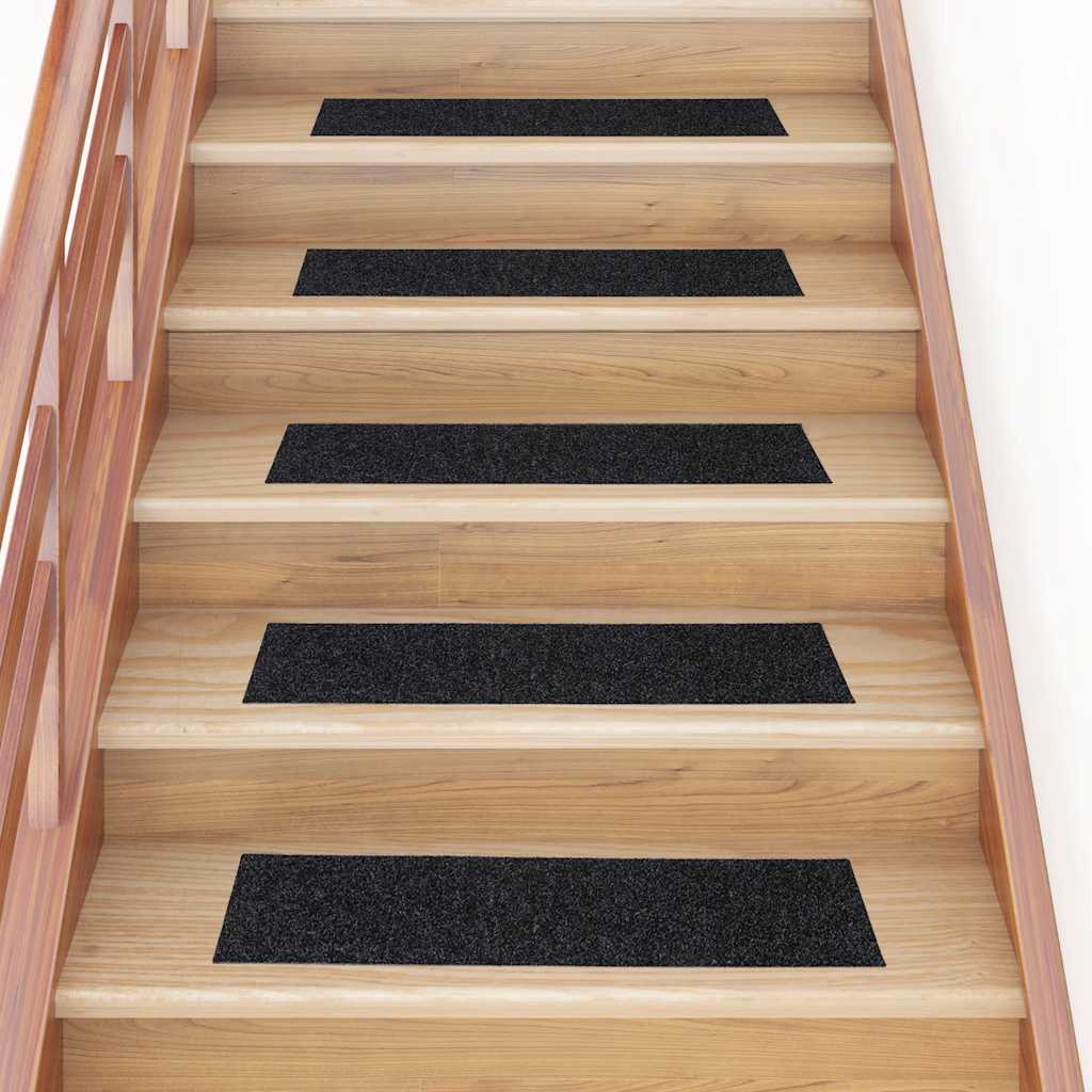 Stufenmatten Selbstklebend 30 Stk. 76x20 cm Schwarz Rechteckig