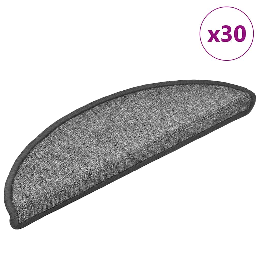 Stufenmatten 30 Stk. 56x17x3 cm Dunkelgrau Halbrund