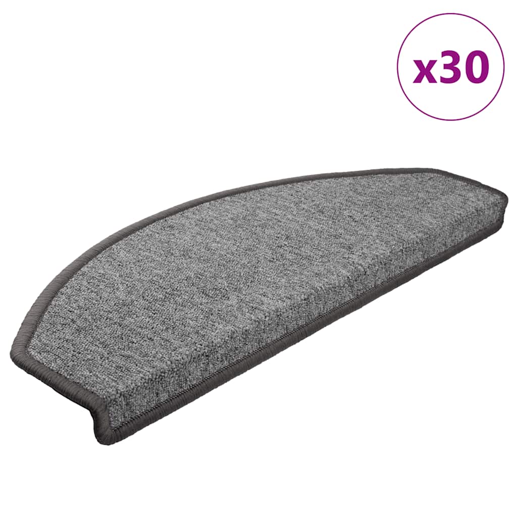 Stufenmatten 30 Stk. 65x24x4 cm Dunkelgrau Halbrund Groß