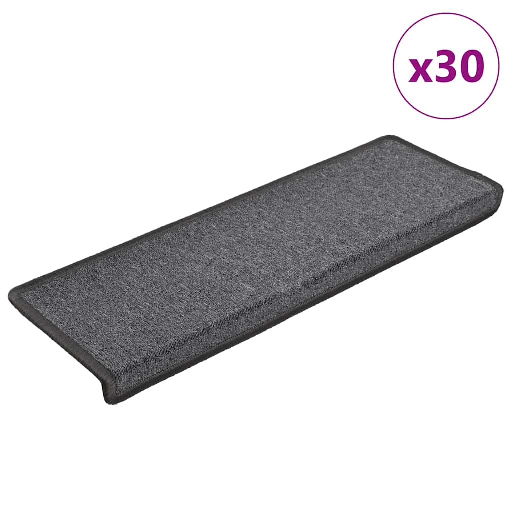 Stufenmatten 30 Stk. 65x21x4 cm Dunkelgrau Rechteckiger Rand