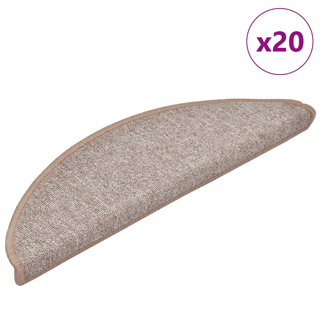 Stufenmatten 20 Stk. 56x17x3 cm Hellbraun Halbrund