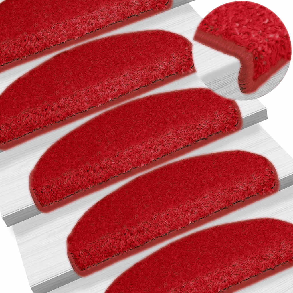 Stufenmatten 30 Stk. 65x21x4 cm Rot Halbrund Groß