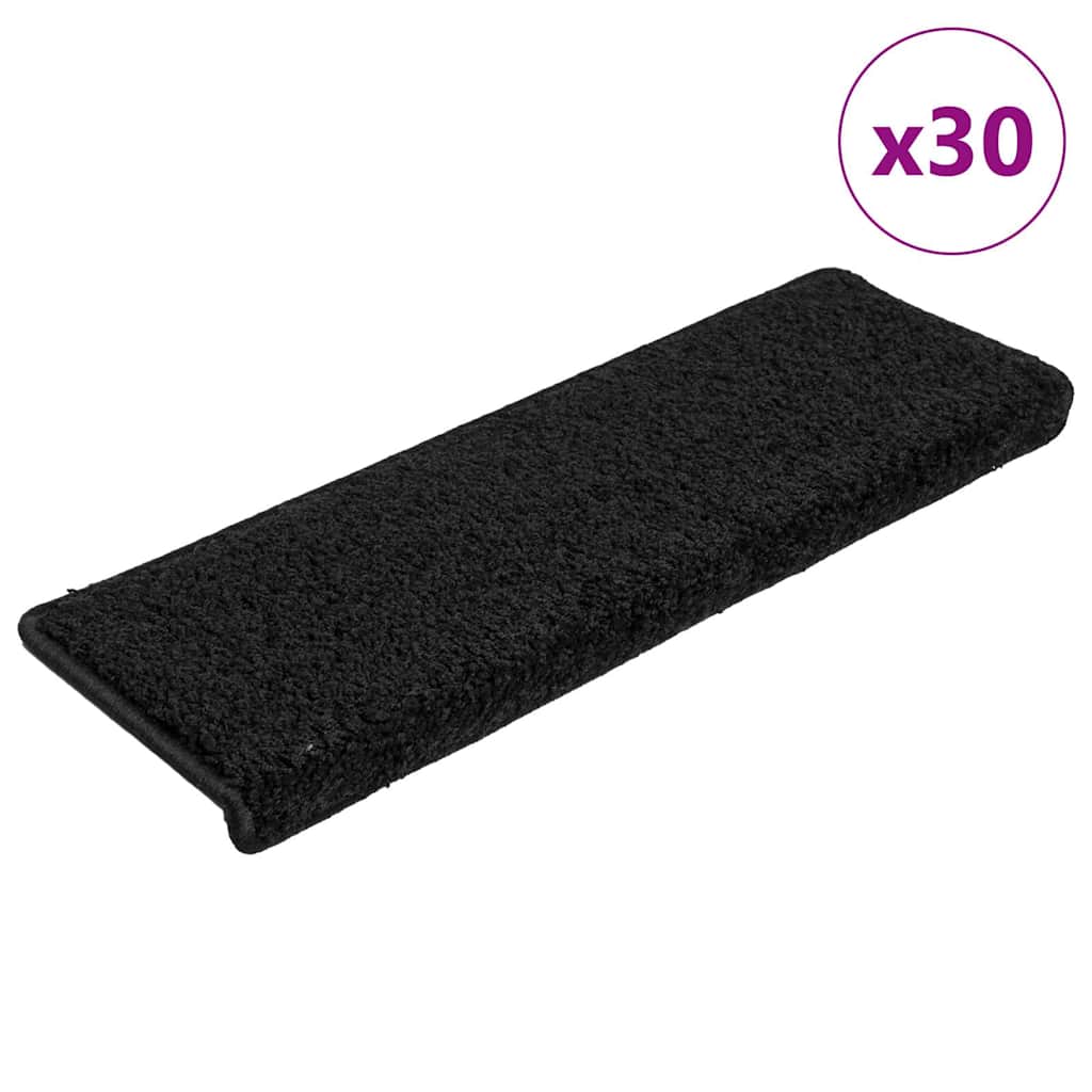 Stufenmatten 30 Stk. 65x21x4 cm Schwarz Rechteckiger Rand