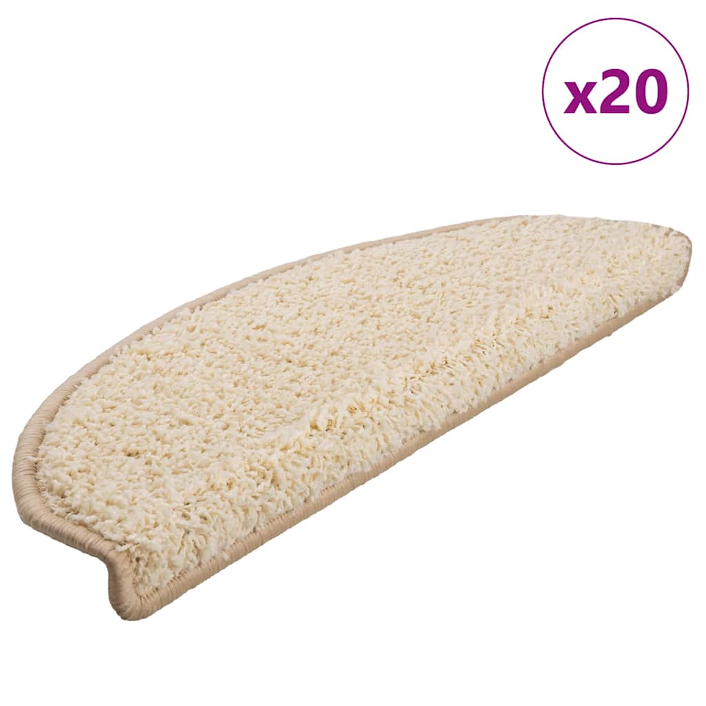 Stufenmatten 20 Stk. 65x21x4 cm Creme Halbrund Groß