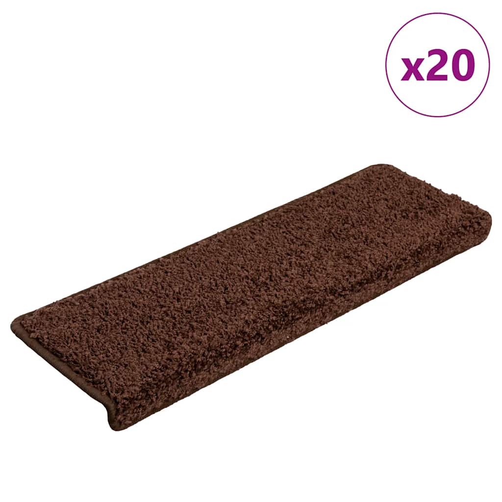 Stufenmatten 20 Stk. 65x21x4 cm Braun Rechteckiger Rand
