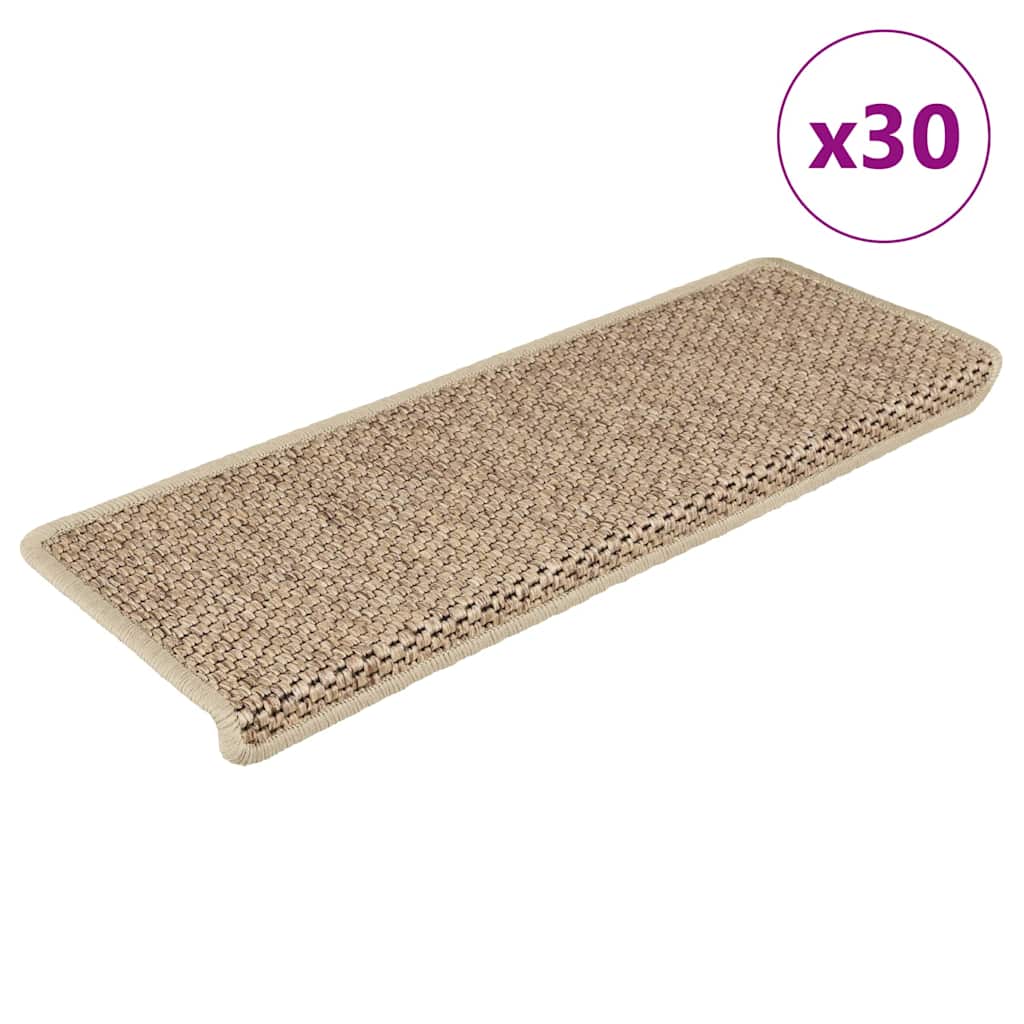 Stufenmatten Selbstklebend Sisal-Optik 30Stk. 65x21x4cm Sand