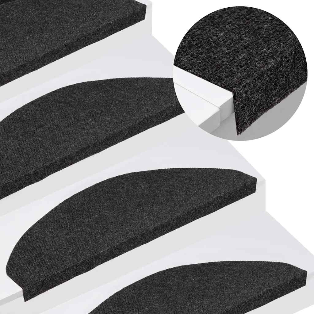 Stufenmatten Selbstklebend 20 Stk. Schwarz 65x22,5x3,5 cm
