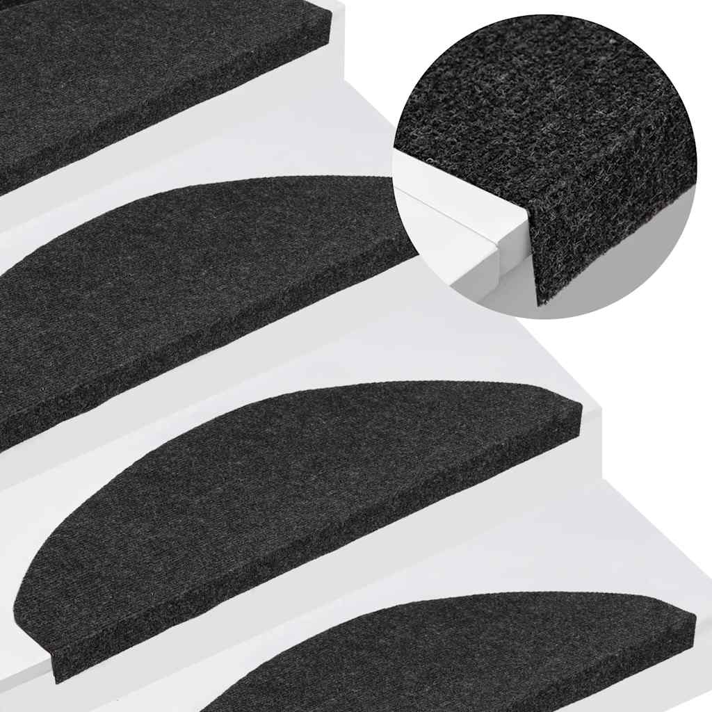 Stufenmatten Selbstklebend 30 Stk. Schwarz 65x22,5x3,5 cm
