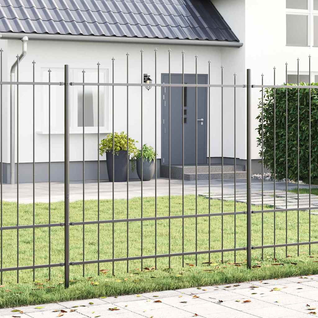 Gartenzaun WOERDEN 7 stk. 170 x 215 cm Grau