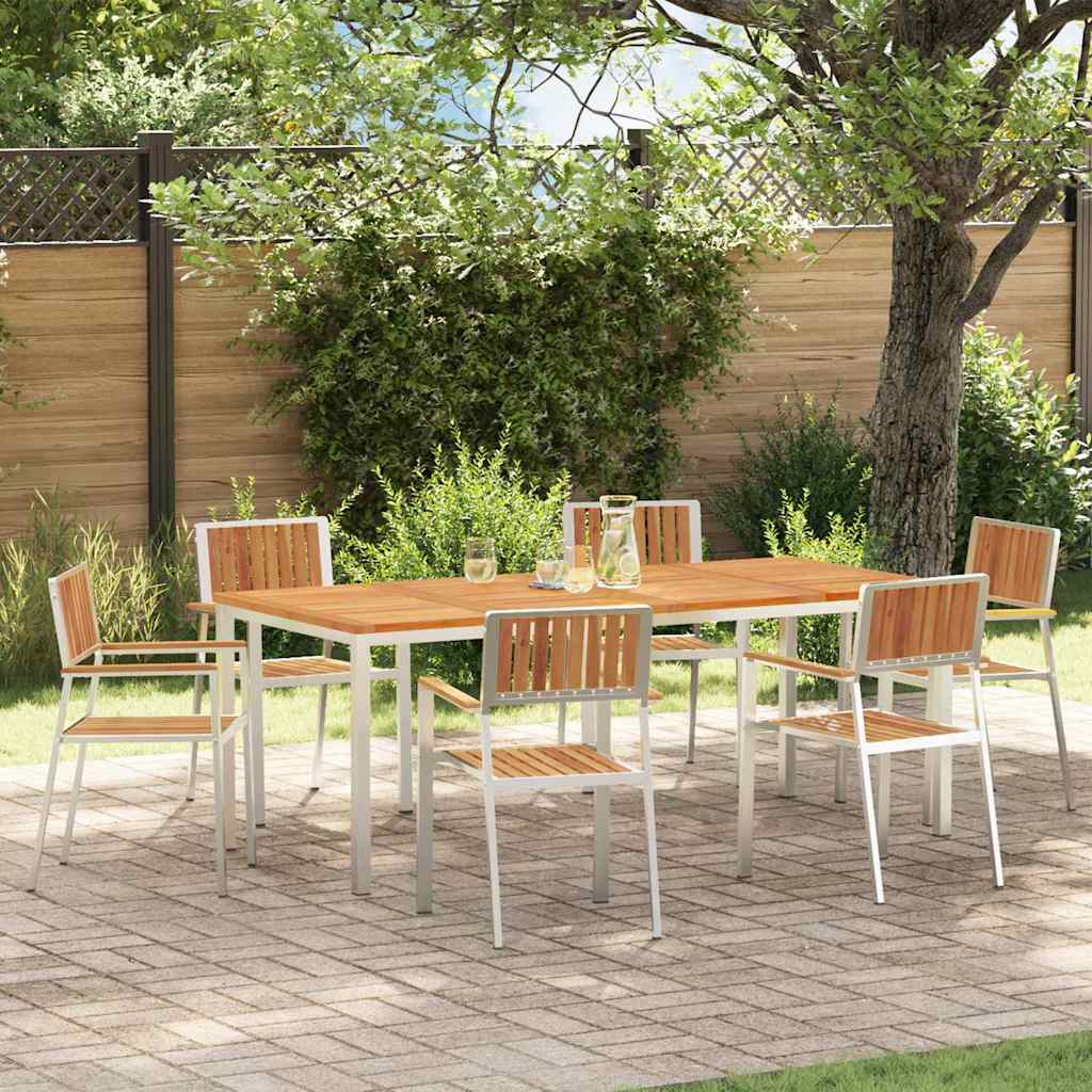 Outdoortisch-Set 7 stk. 200 x 90 x 75 cm